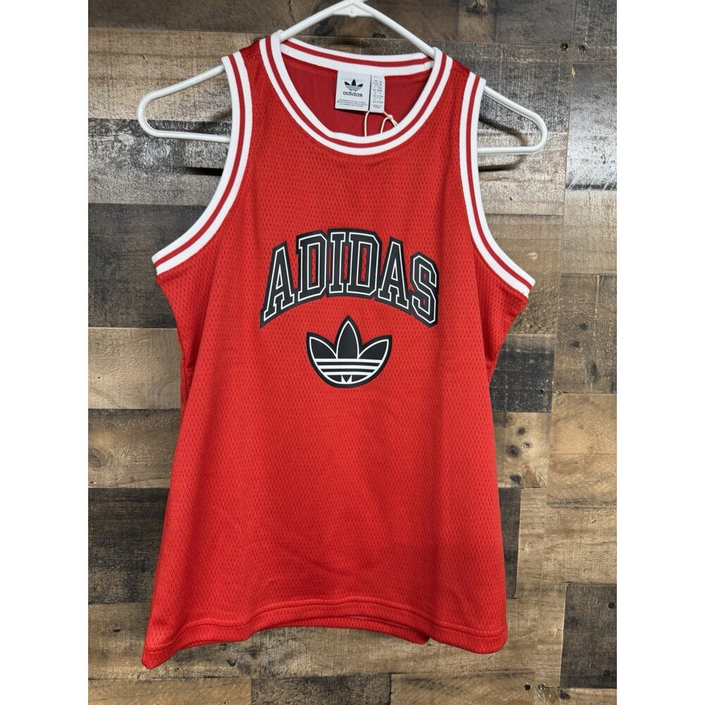 Adidas Boys Size M Basketball Jersey Red Black White NWT SKU 100